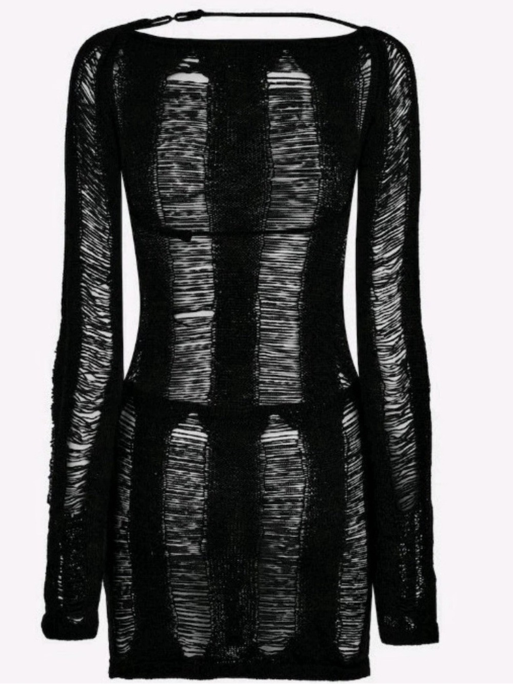 Nasty Gal Black Distressed Knit Body-con Maxi - Picture 5 of 5